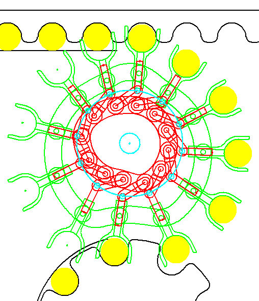 Cam optimization for a mechanism transferring cylindrical items