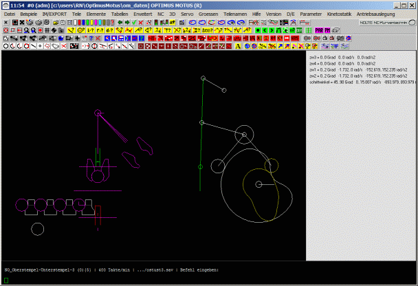 Workshops on cam and mechanism design, kinematics, motion laws and motion design: Training on OPTIMUS MOTUS