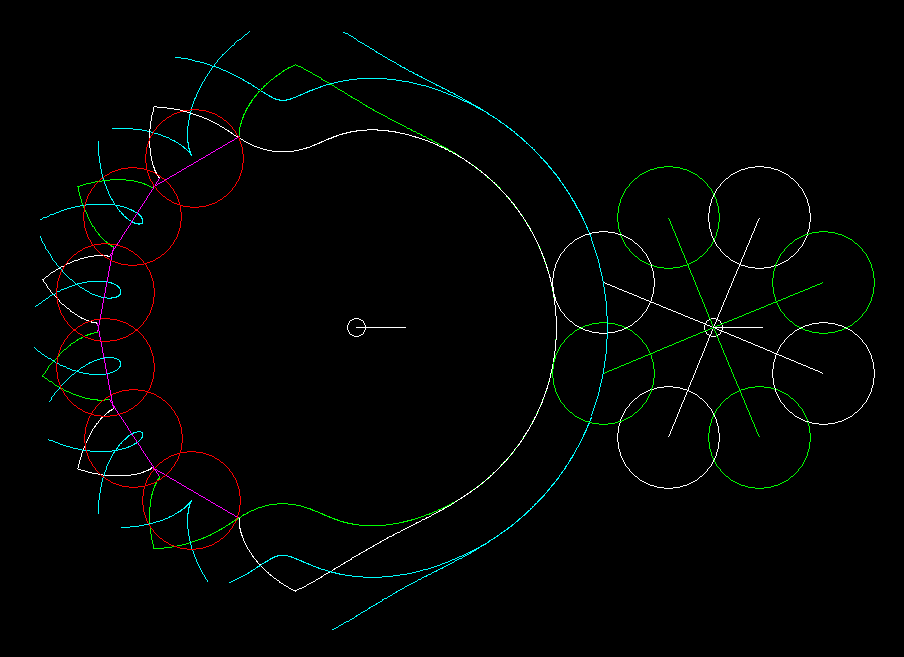 Undercutting from loops in the roller center path of a parallel indexing cam gear