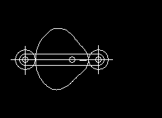 Kurve gleichen Durchmessers: eine Kurve wird von zwei Rollen mit festem Abstand zueinander abgetastet. Eine Kurvenhälfte wird optimiert, die andere ergibt sich daraus.