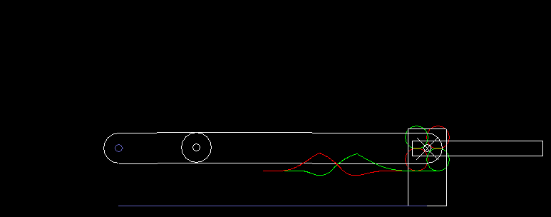 Variante eines Parallelkurvengetriebes mit linearem Antrieb und mitbewegten Kurven